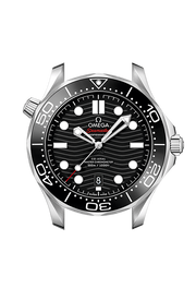 Profilo laterale della cassa in acciaio inossidabile lucido da 42 mm con lunetta unidirezionale in ceramica e corona a vite.